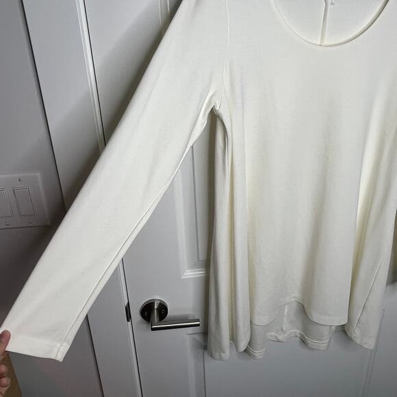 Bryn Walker Liam Tunic Cream Round Neck Modal Blend Size Large - Picture 5 of 8